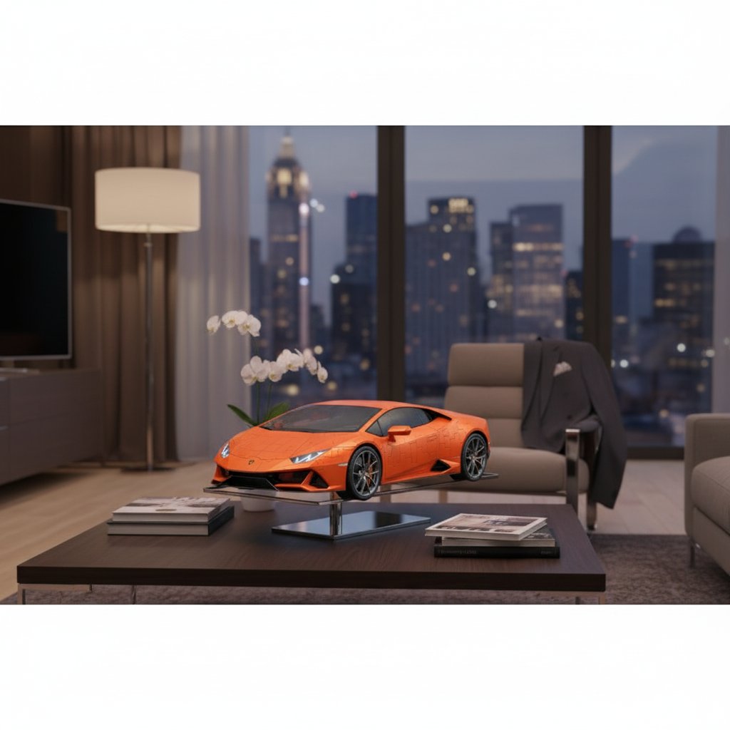 12008052 Puzzle 3D Ravensburger Lamborghini Huracán EVO Arancio modèle réduit de voiture
