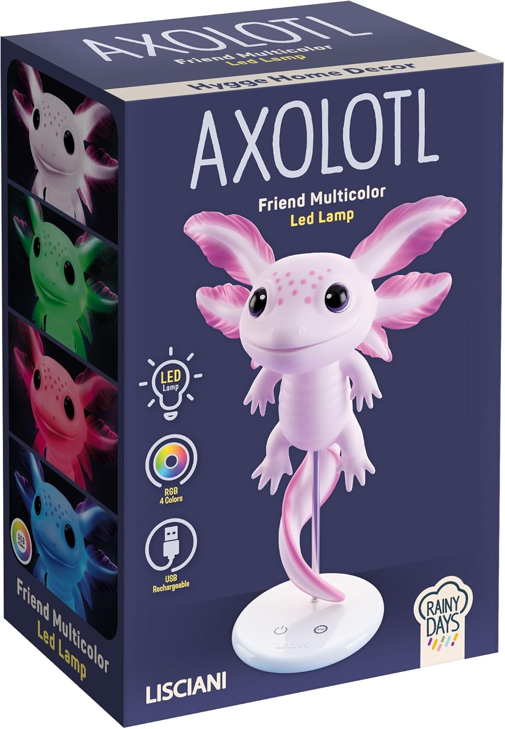 113590 Lisciani Rainy Days Lampe Axolotl LED Multicolore pour Enfants