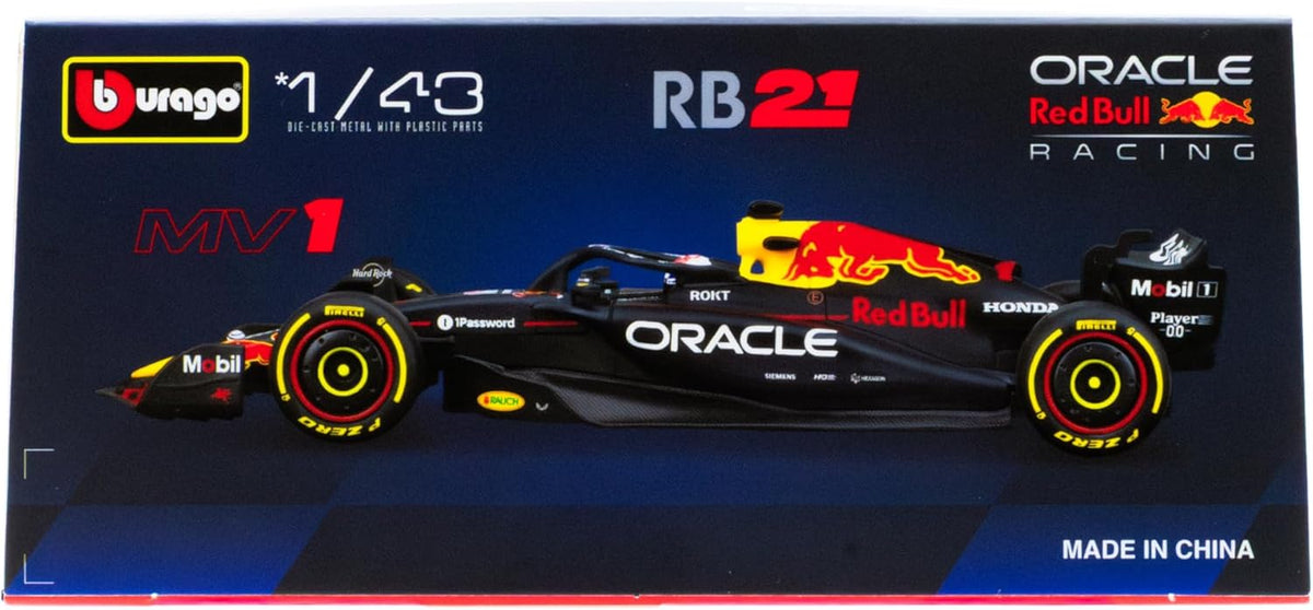 18-38234 Bburago F1 RedBull Racing RB21 2025 #1 Verstappen avec casque 1:43