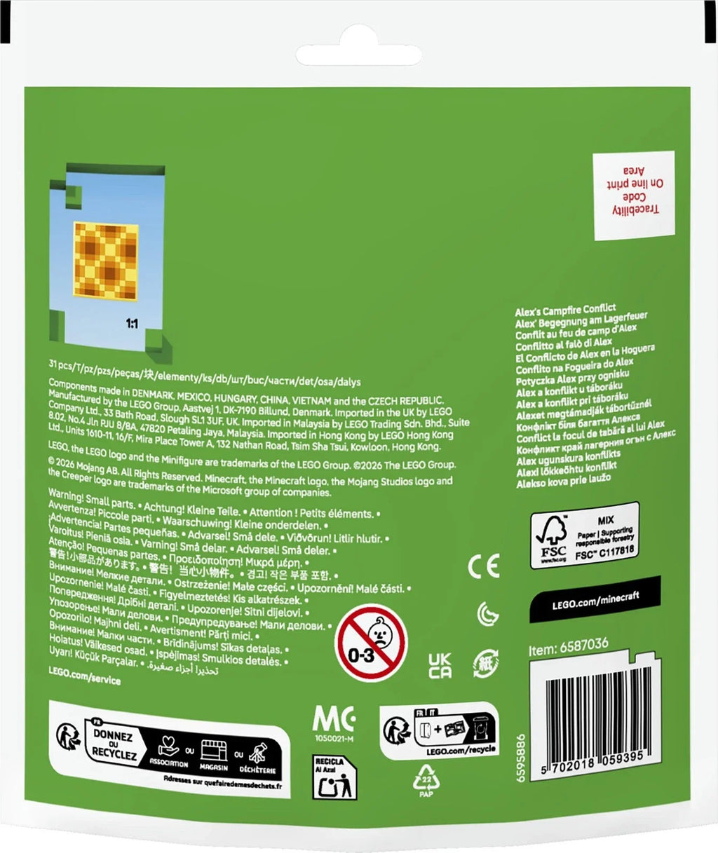 30732 Lego Polybag Minecraft Conflit au feu de camp d'Alex