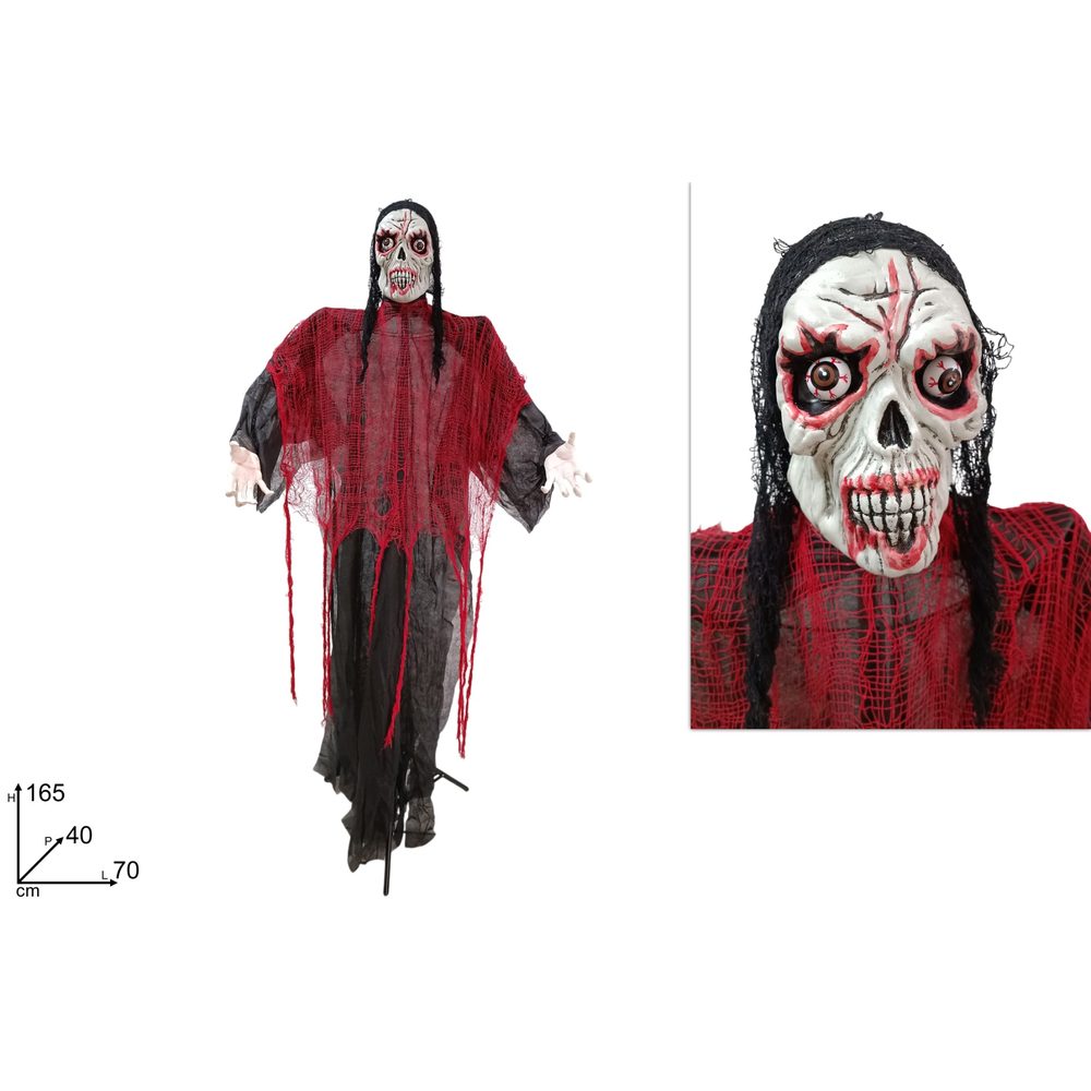 24060791 Décoration d’Halloween squelette d’horreur de 165 cm avec lumières et sons