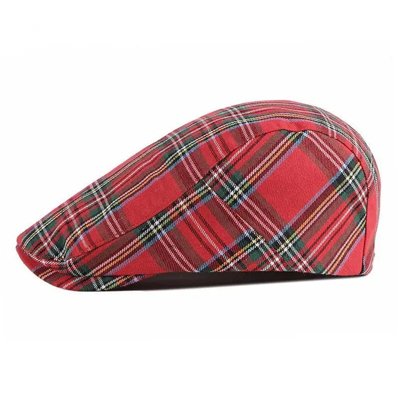 Vintage Plaid Adjustable Ivy Gatsby Flat Newsboy Cap