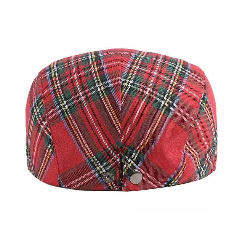 Vintage Plaid Adjustable Ivy Gatsby Flat Newsboy Cap