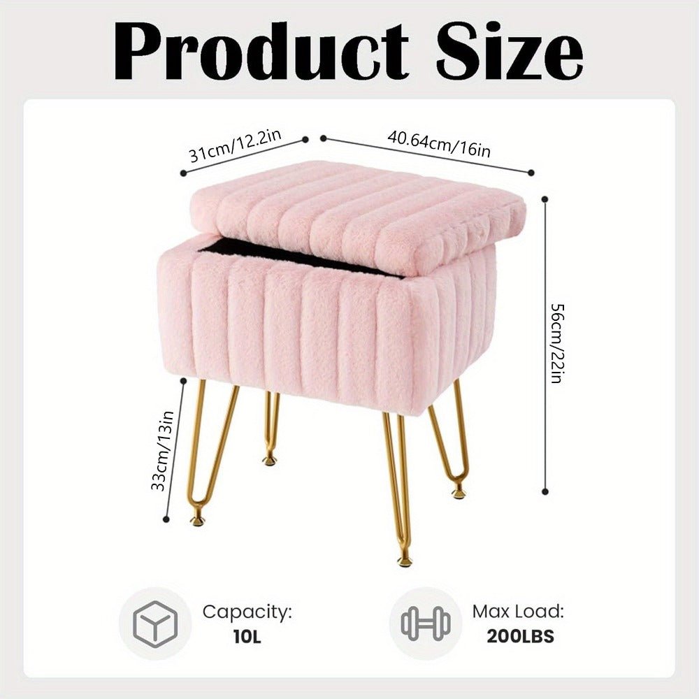 Makeup Vanity Desk with Hidden Storage and Padded Seat for Bedroom