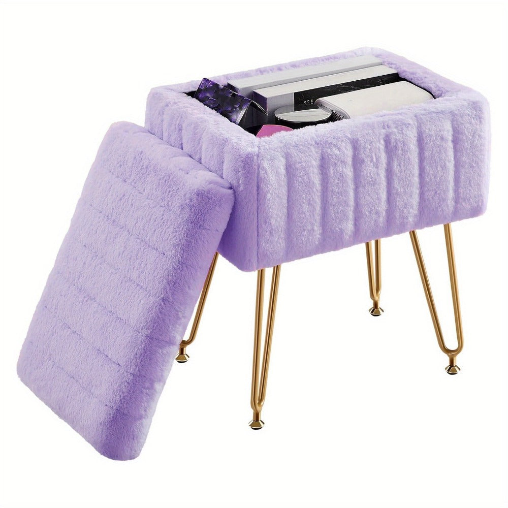 Makeup Vanity Desk with Hidden Storage and Padded Seat for Bedroom