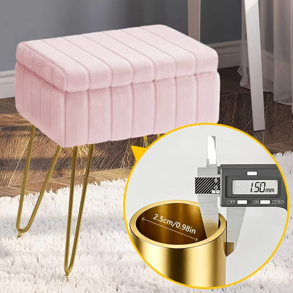 Makeup Vanity Desk with Hidden Storage and Padded Seat for Bedroom