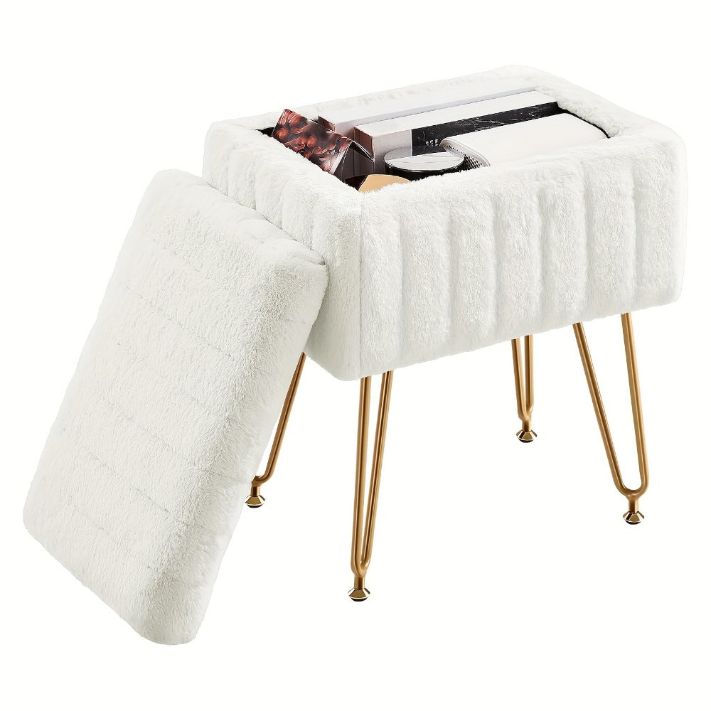 Makeup Vanity Desk with Hidden Storage and Padded Seat for Bedroom