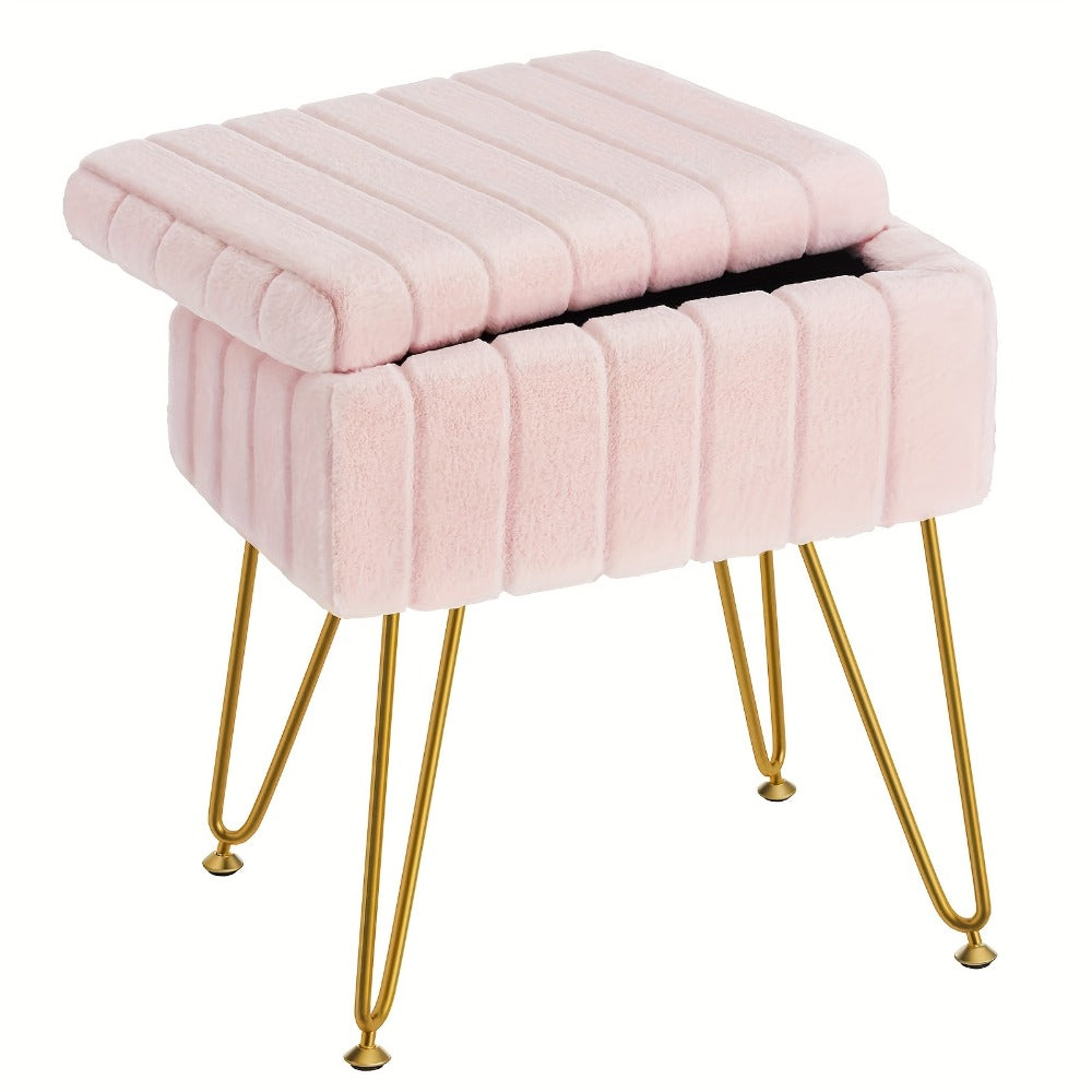 Makeup Vanity Desk with Hidden Storage and Padded Seat for Bedroom