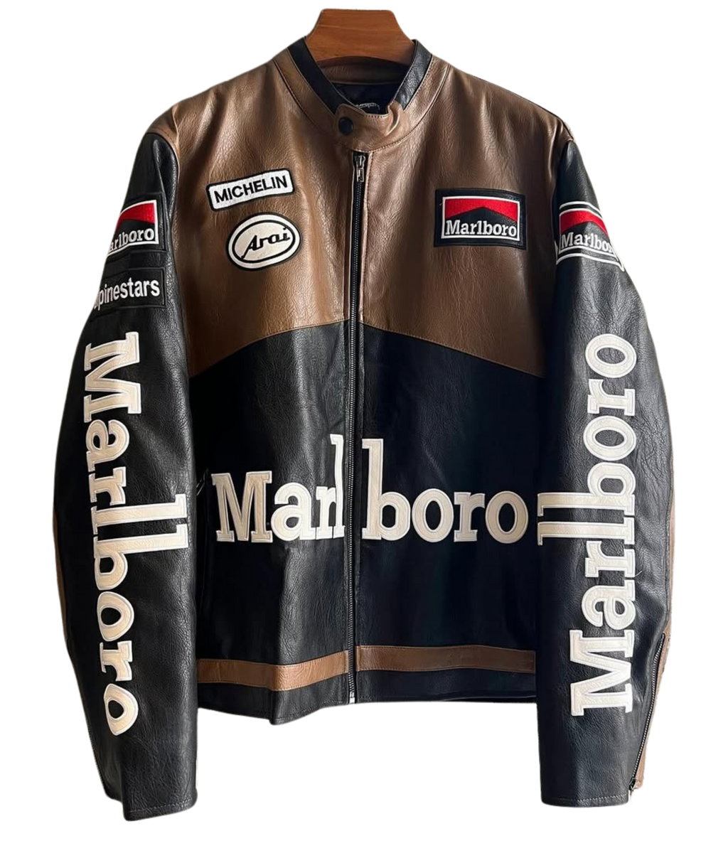 Marlboro Racing Leather Jacket - Brown Edition