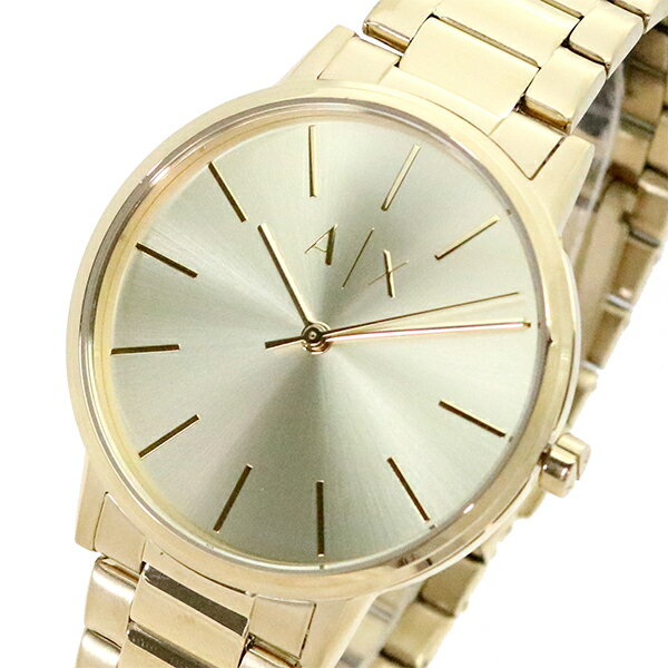 Armani Exchange Cayde AX2707 Herren-Analoguhr – Goldfarbenes Zifferblatt mit passendem Edelstahlarmband in Gold