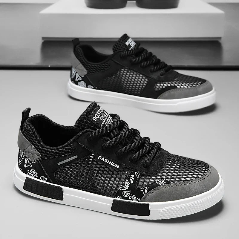 Men’s Closed-Toe Lace-Up Low-Top Sneakers