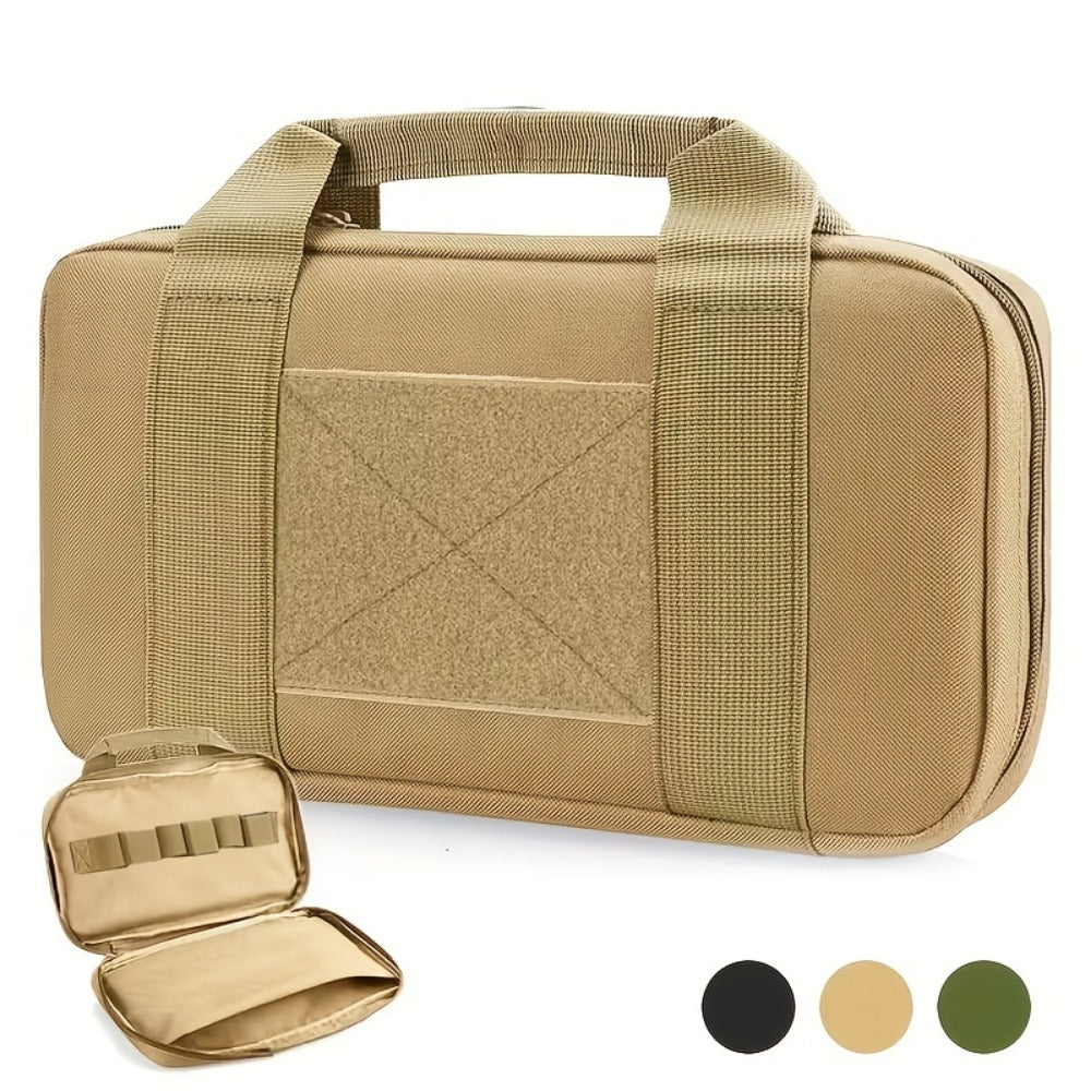 Men's Tactical Range Bag Set with Padded Organizer Case & Belt Pouch in Khaki, Army Green or Black