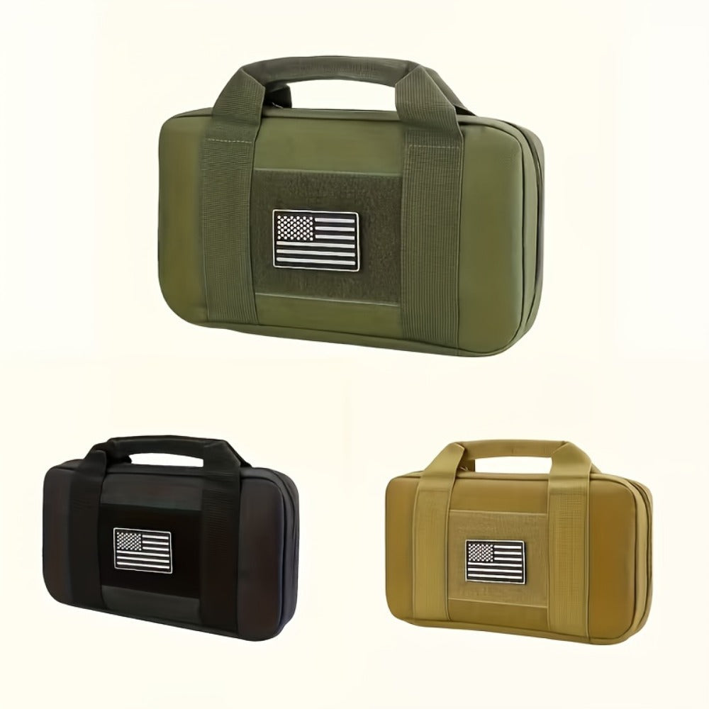 Men's Tactical Range Bag Set with Padded Organizer Case & Belt Pouch in Khaki, Army Green or Black