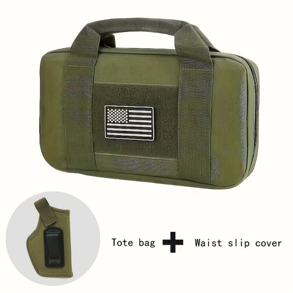 Men's Tactical Range Bag Set with Padded Organizer Case & Belt Pouch in Khaki, Army Green or Black