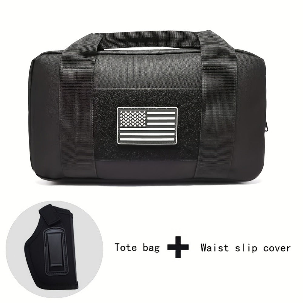 Men's Tactical Range Bag Set with Padded Organizer Case & Belt Pouch in Khaki, Army Green or Black