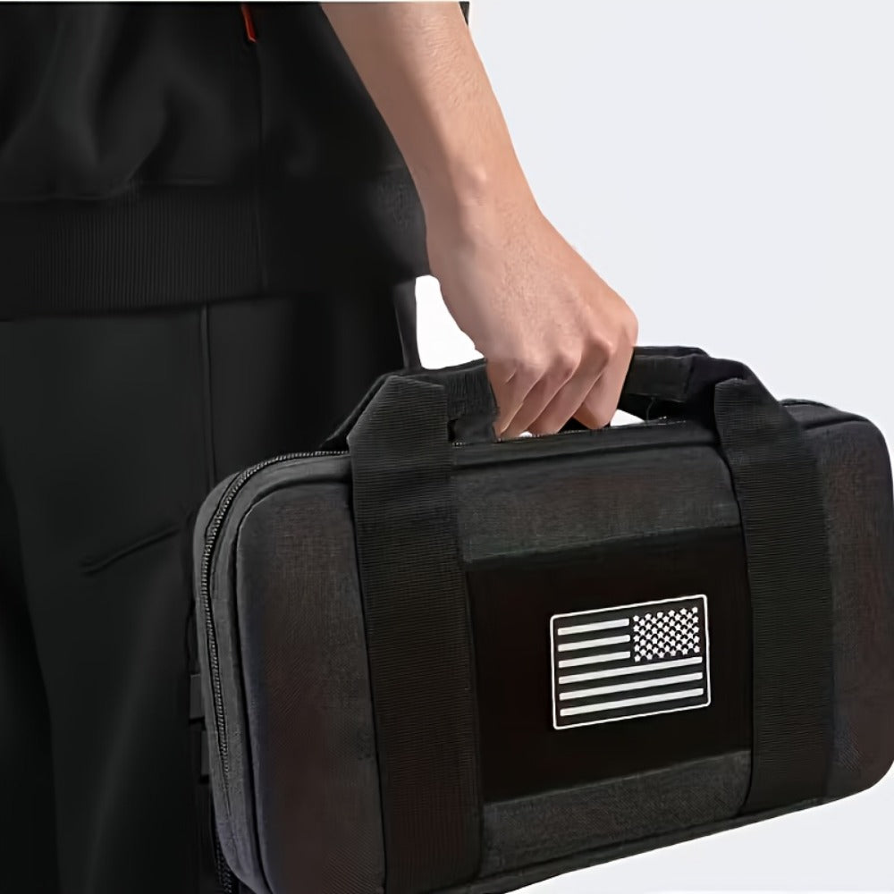 Men's Tactical Range Bag Set with Padded Organizer Case & Belt Pouch in Khaki, Army Green or Black