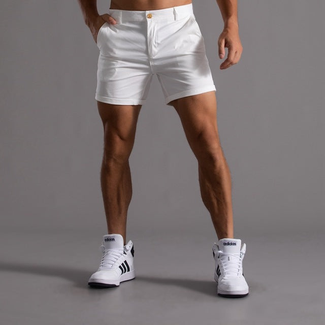 Herren-Chino-Shorts mit flacher Front