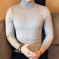 Men’s Cable Knit Turtleneck Long Sleeve Sweater