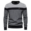 Men’s Color Block Crew Neck Long Sleeve Knit Sweater