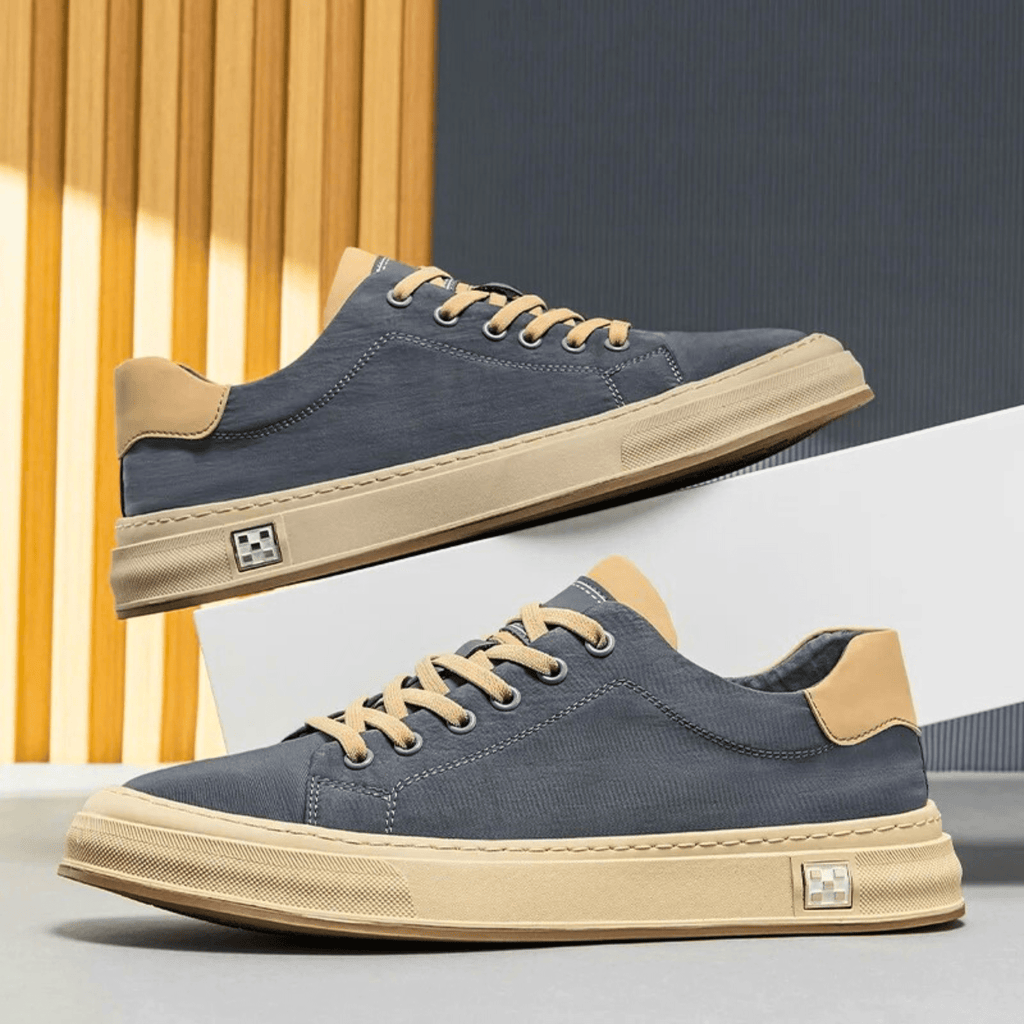 Men’s Contrast Sole Lace-Up Low Top Sneaker