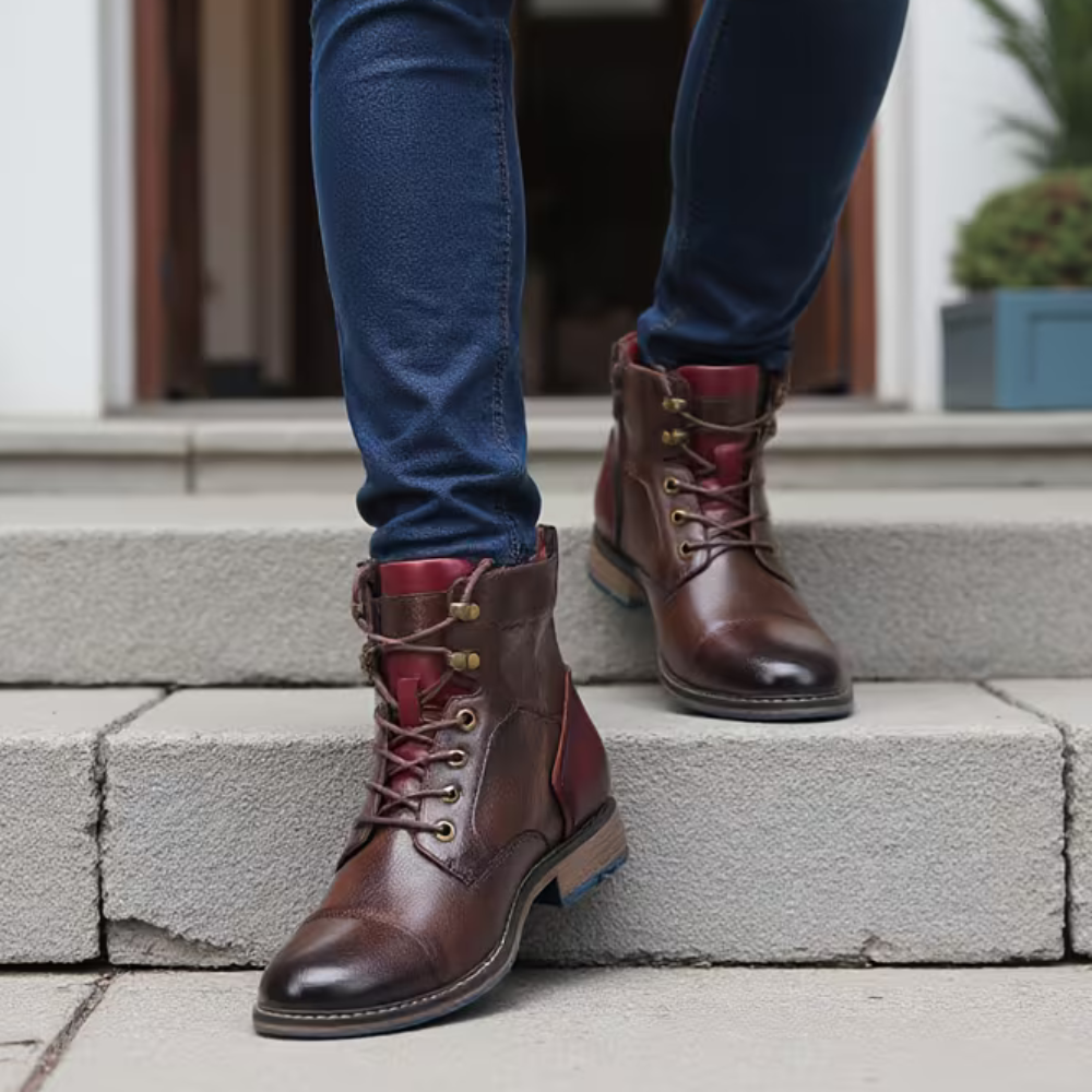 Men’s Lace-Up Cap Toe Ankle Boots