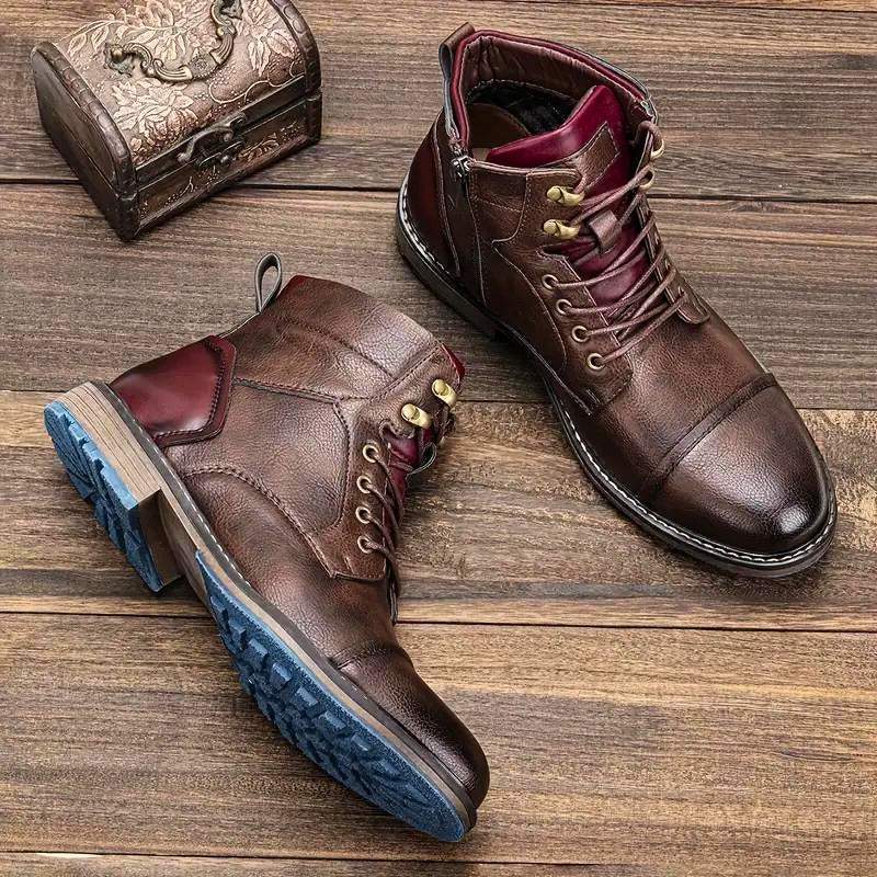 Men’s Lace-Up Cap Toe Ankle Boots
