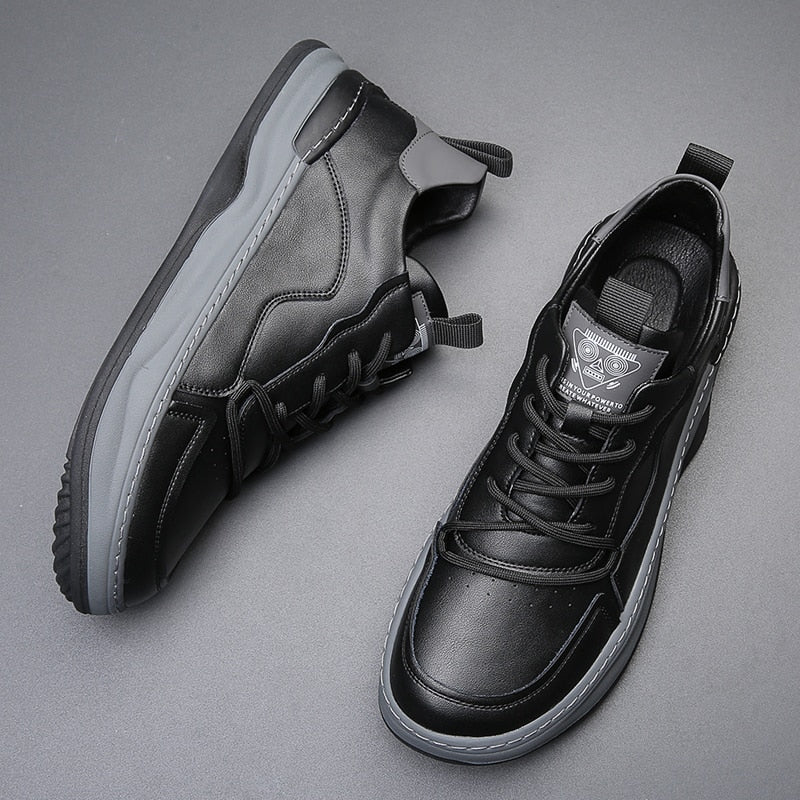 Men’s Lace Up Low Top Sneakers with Contrast Detail