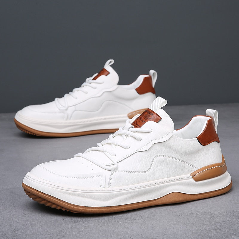 Men’s Lace Up Low Top Sneakers with Contrast Detail