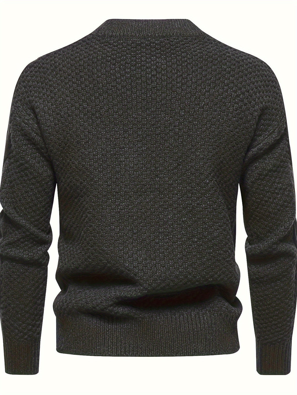 Men's Long Sleeve Crew Neck Cable Knitted Sweater