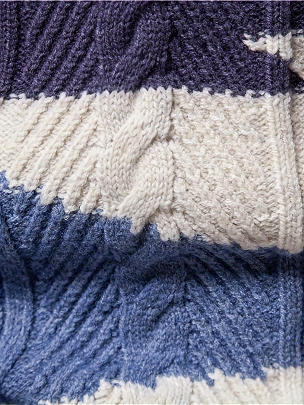 Herren-Langarm-Strickpullover mit Rundhalsausschnitt und Farbblock-Design