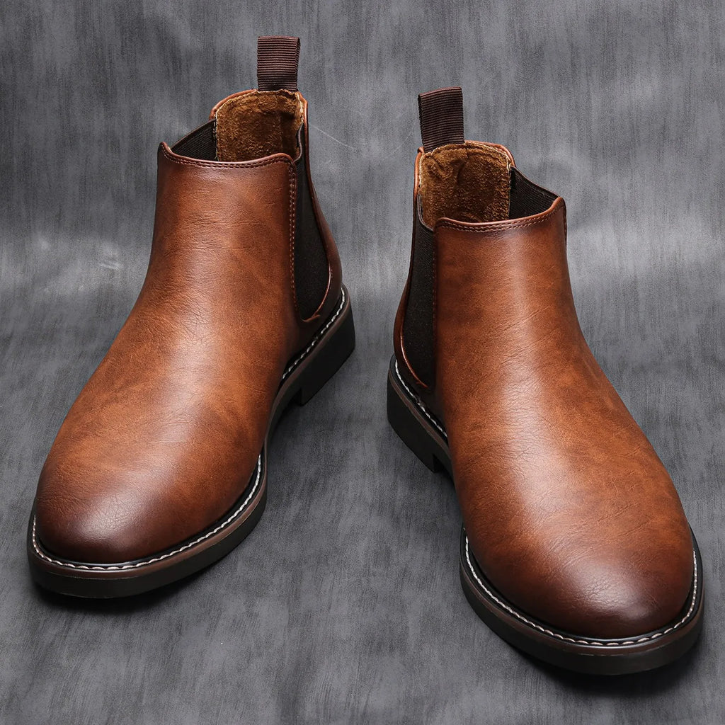 Men’s Pull Tab Elastic Side Chelsea Ankle Boots
