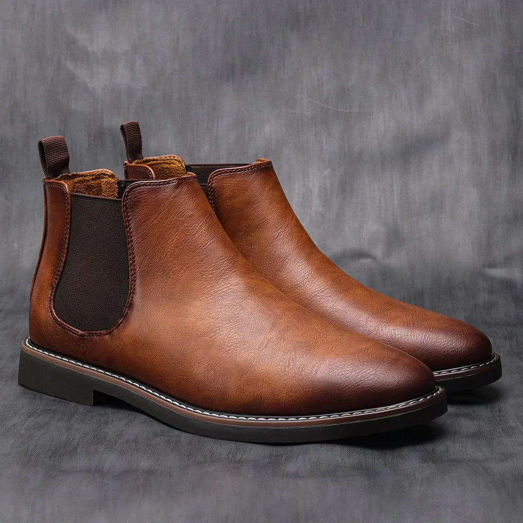 Men’s Pull Tab Elastic Side Chelsea Ankle Boots