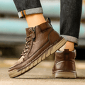Men’s Side Zip Lace-Up High-Top Ankle Boots