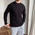 Men's Textured Long Sleeve Crew Neck Sweater