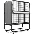 Guest Bed in a Metal Folding Design with 75 x 31-Inch Sleeping Surface and Four-Section Frame
