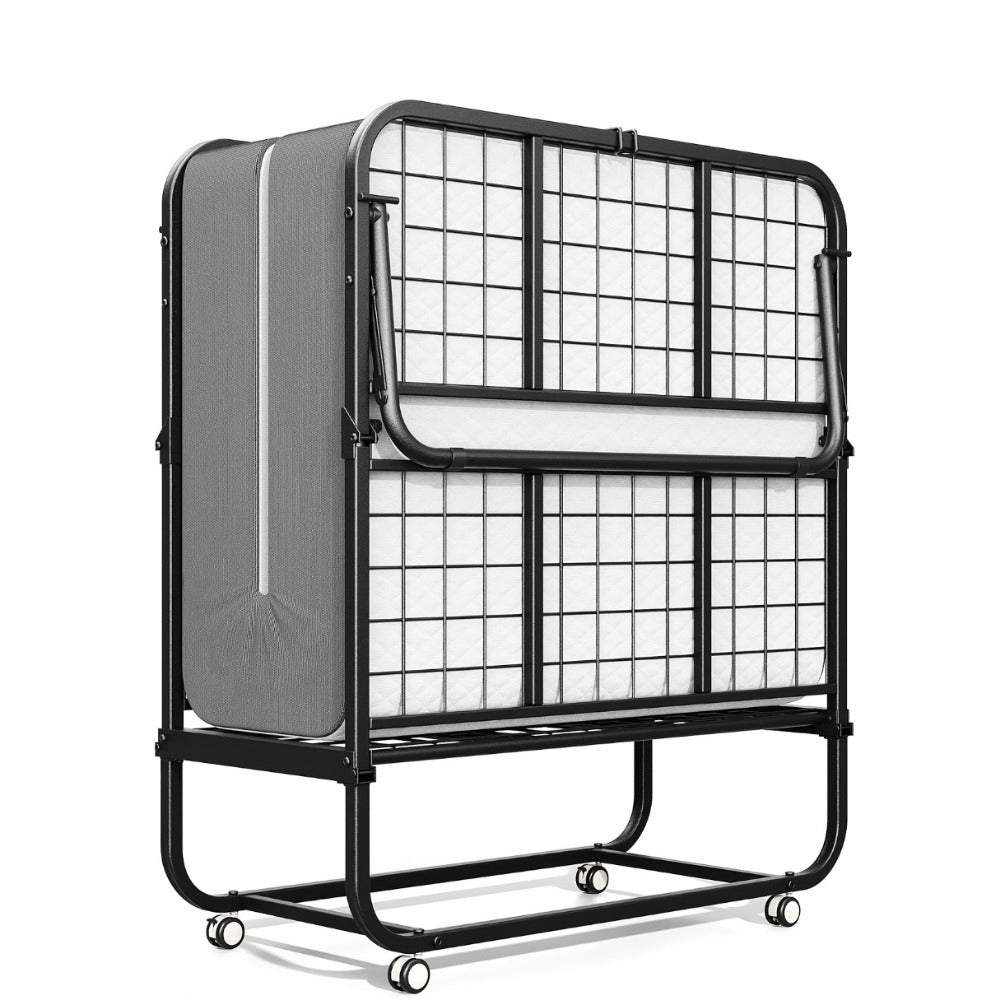 Guest Bed in a Metal Folding Design with 75 x 31-Inch Sleeping Surface and Four-Section Frame
