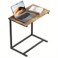 Side Table C-Shaped Metal Frame and Brown Finish with Model-Specific Finish and Structure Options