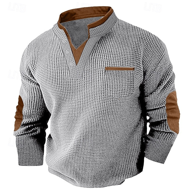 Harlan | Strukturiertes Langarm-Henley-Shirt