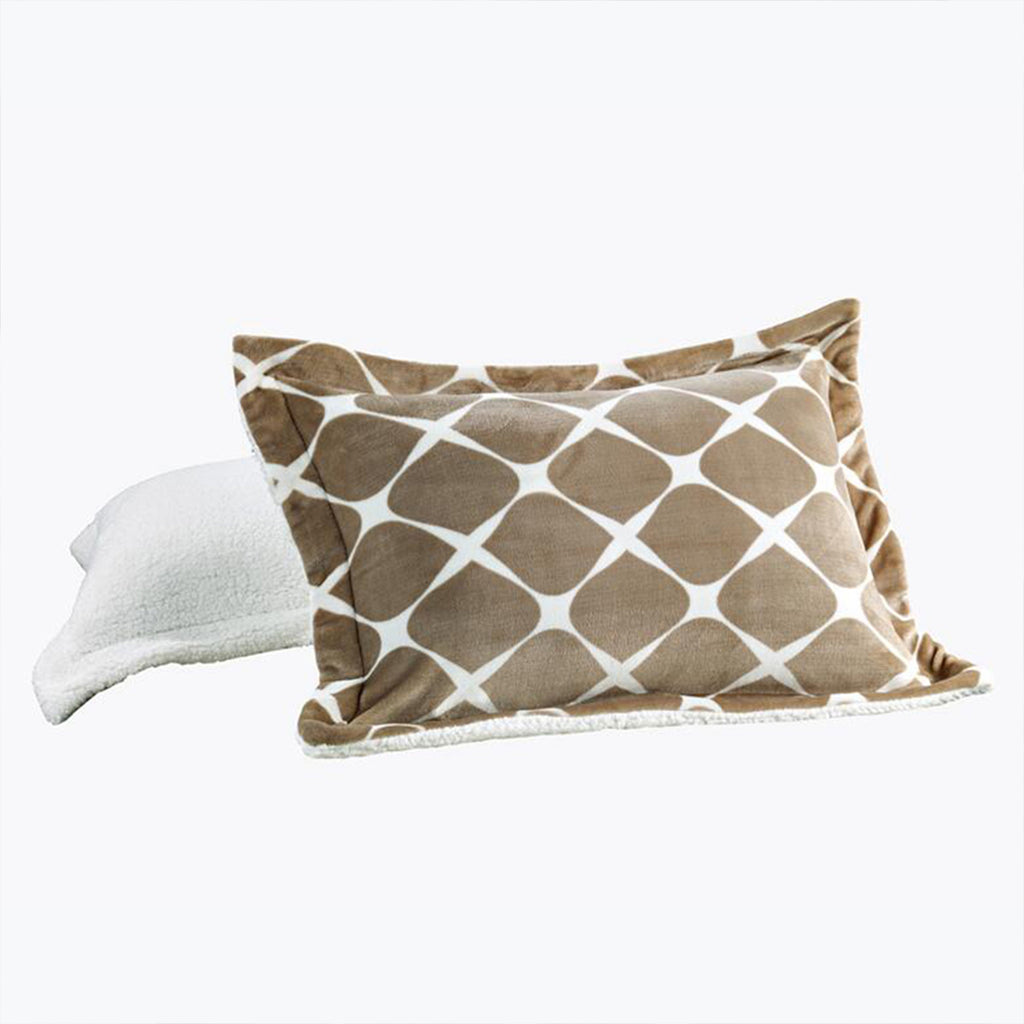 Elegant Comfort 3-Piece Micro-Suede Reversible Sherpa - Bloomingdale Pattern Comforter Set