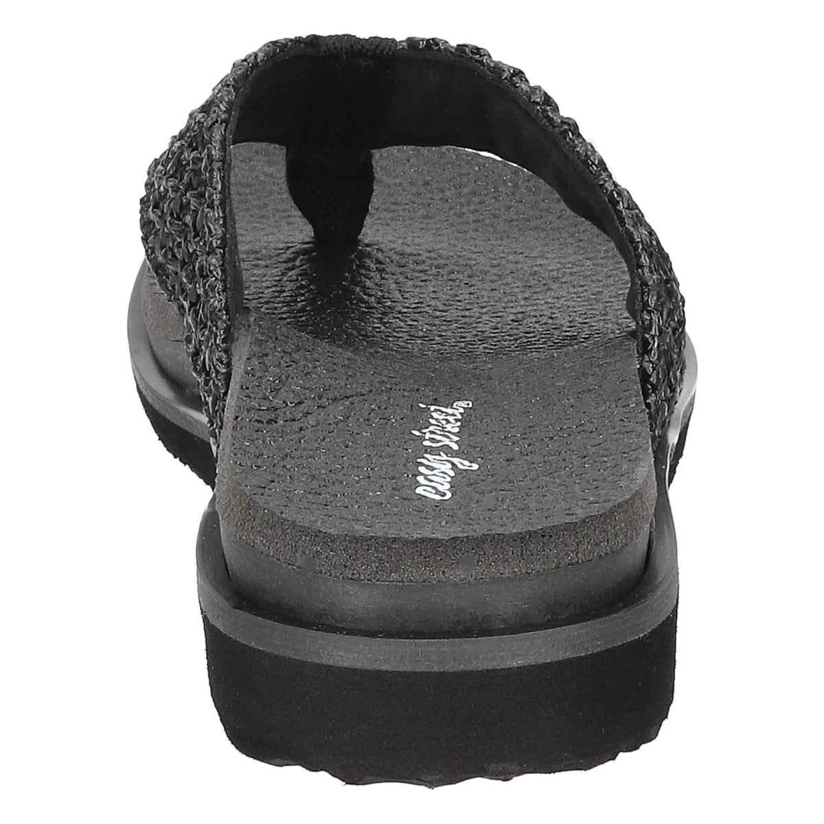 Easy Street Women's Whimsy Black Woven Thong Sandals
