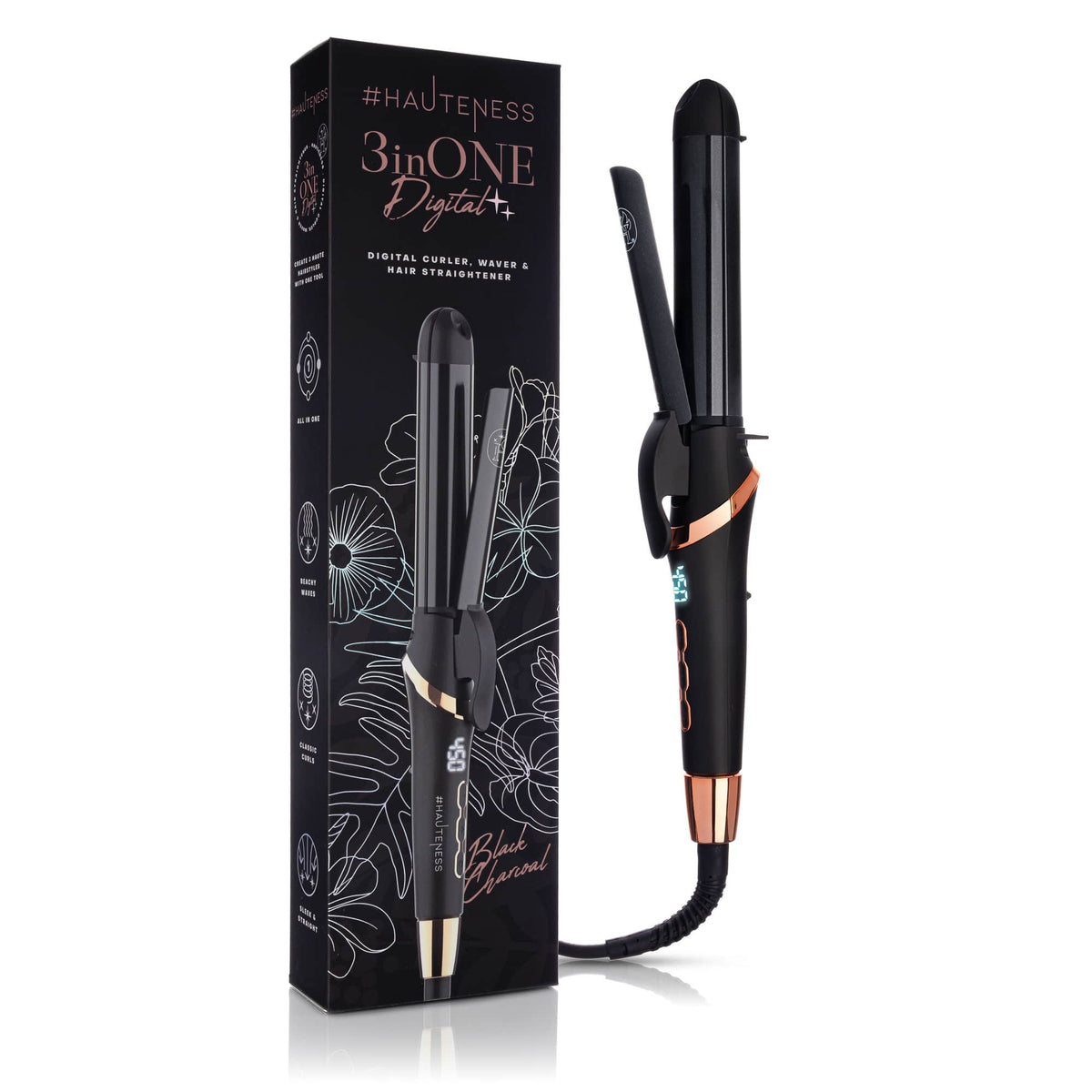 Hauteness 3-In-1 Multistyler Flat Iron & Curling System
