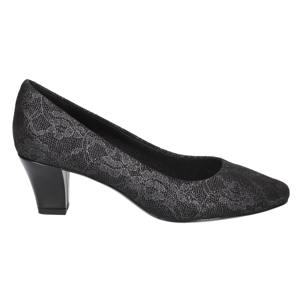 Easy Street Women's Ballari Silver Lace Pumps