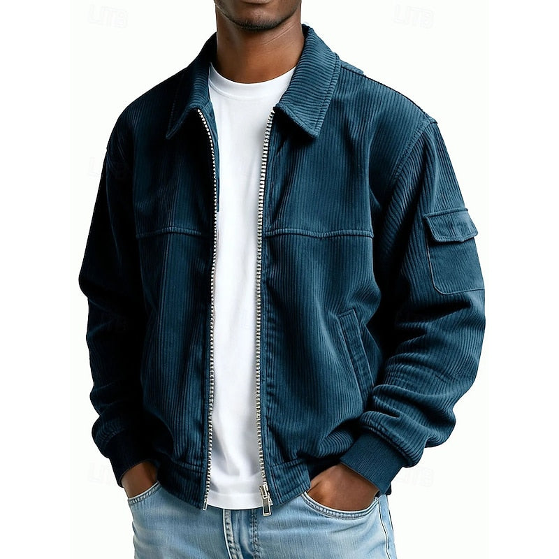 Hamish | Gerippte Zip-Jacke