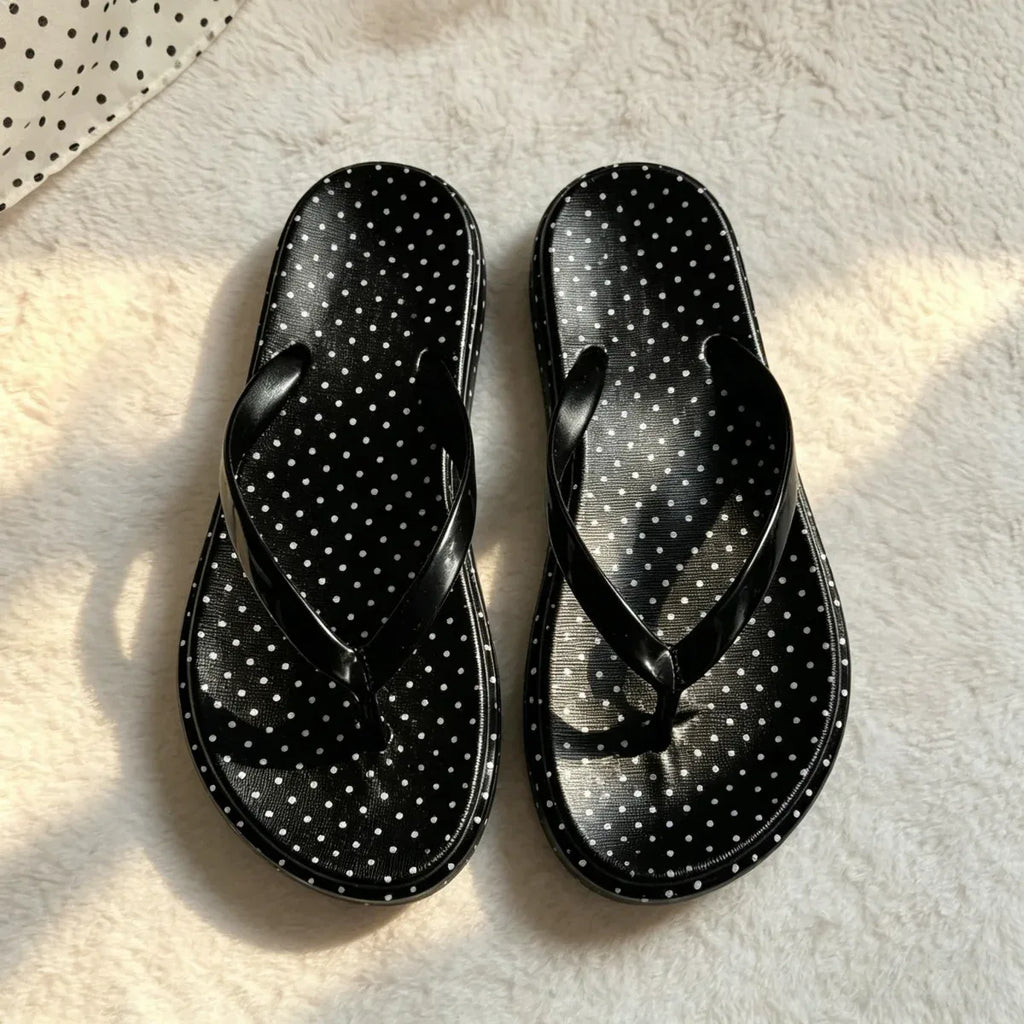 Women’s Cute Polka Dot Platform Flip-Flops