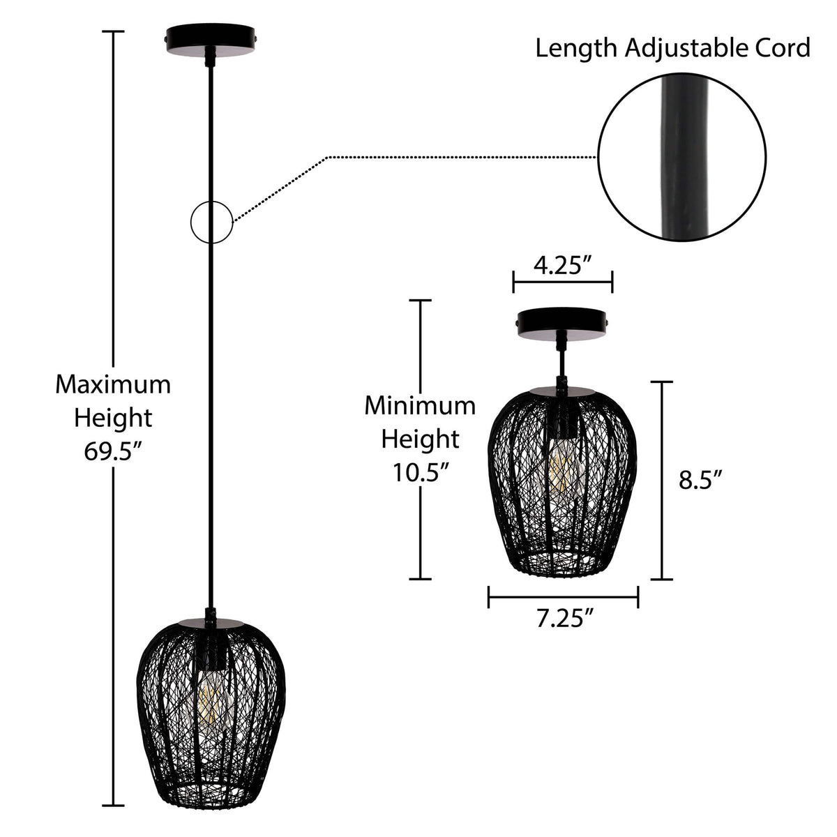 River of Goods Hanging Pendant Lamp - Black
