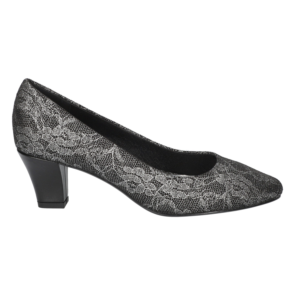 Easy Street Women's Ballari Silver Lace Pumps
