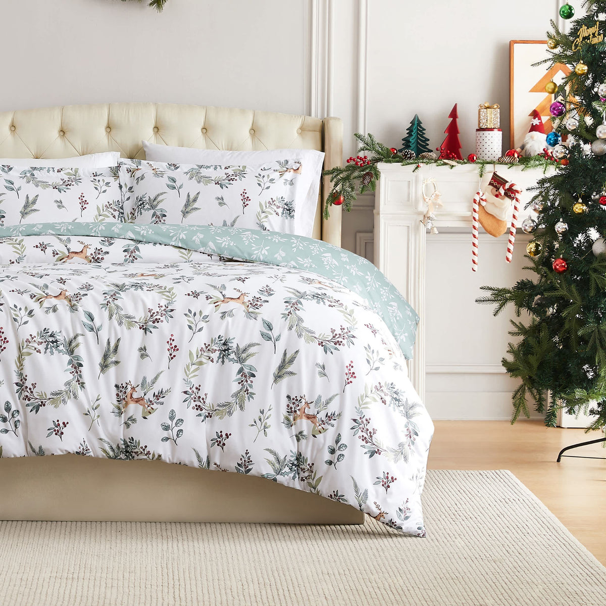 Southshore Fine Linens Happy Holidays Oversized Duvet Cover Set