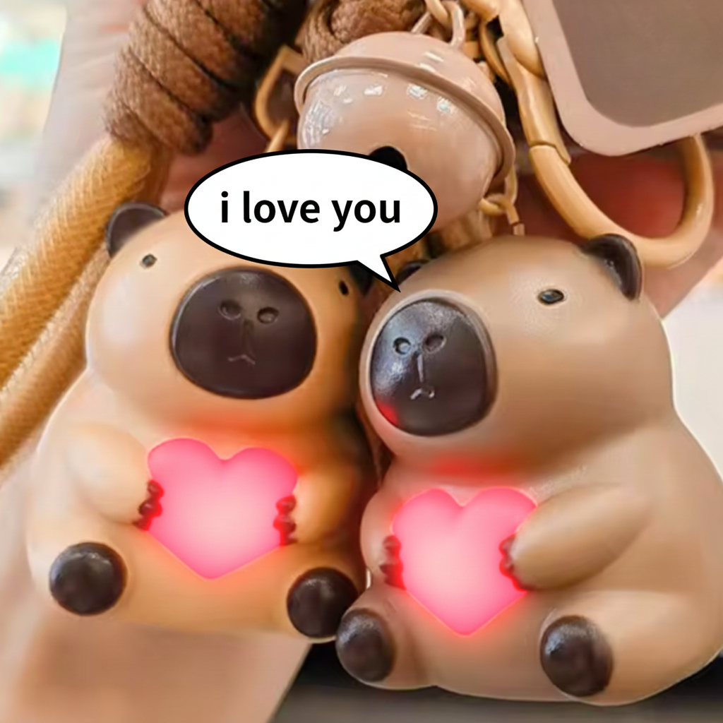 Capybara Talking I Love You Keychain