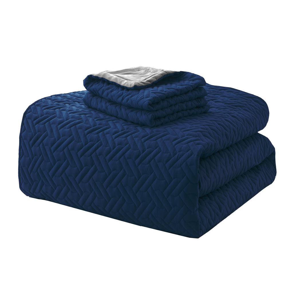 Elegant Comfort 3-Piece Majestic Quilted Reversible Bedspread Coverlet Set