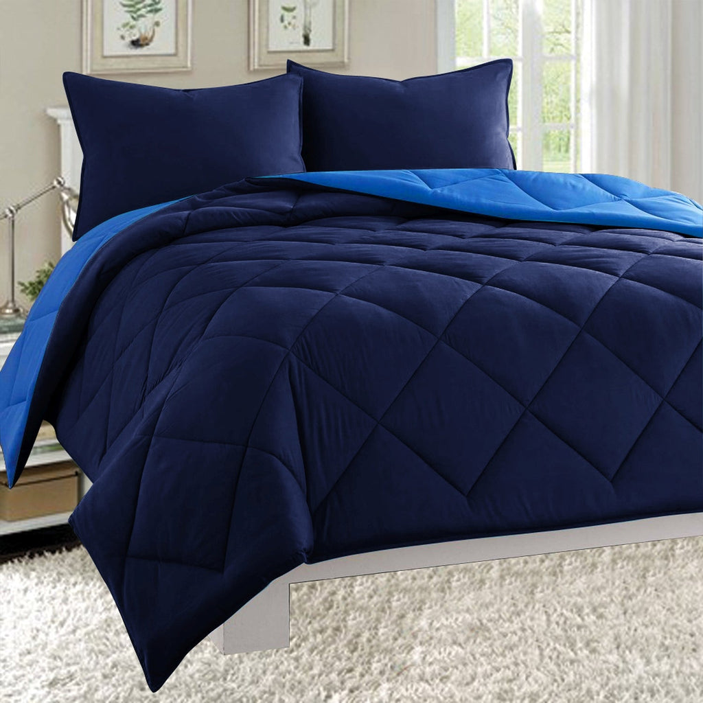 Elegant Comfort 3-Piece Reversible Diamond Stitched Comforter & Shams